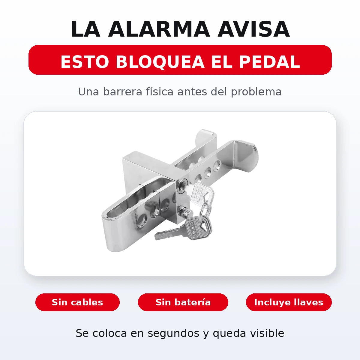 Traba Pedal Shield Rayenko 🔒 Bloquea el pedal y dificulta el robo