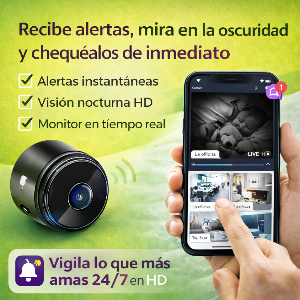 Mini Cámara A9 1080P: Protege tu Hogar en Silencio 🔒
