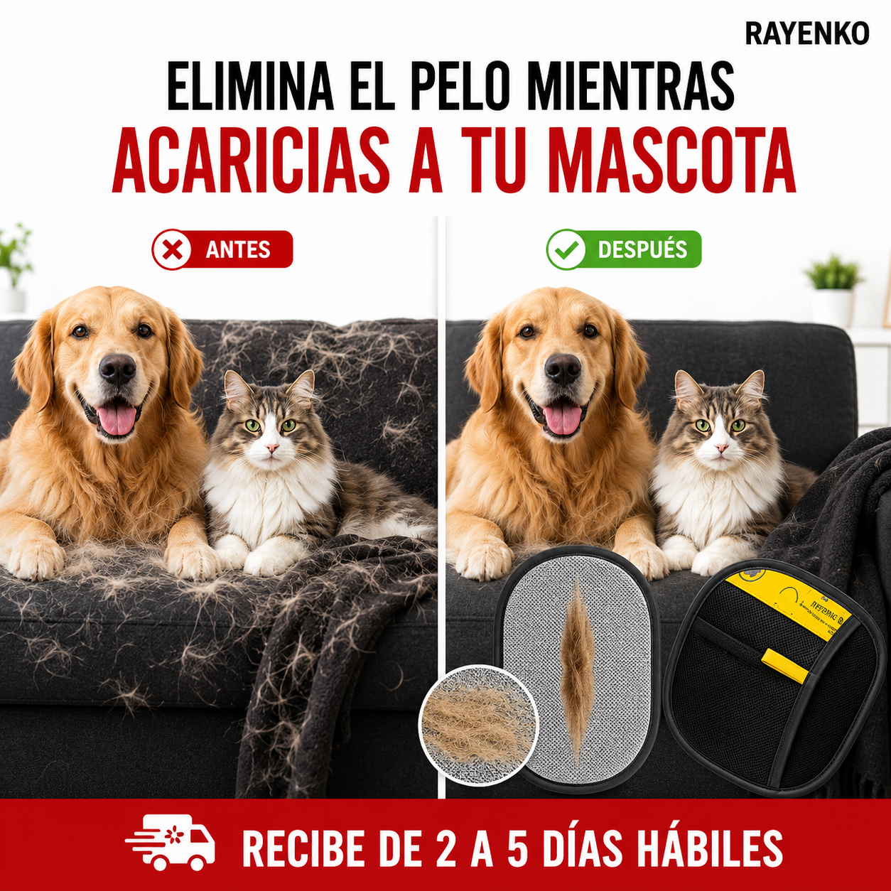 🧤 Guante Quita Pelos para Ropa, Sofás y Asientos