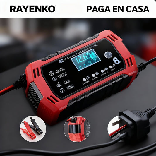 CARGADOR DE BATERIAS PARA AUTO Y MOTO